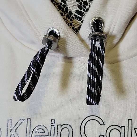 Calvin Klien Performance Off-White Hoodie Top Size Small - Picture 9 of 14